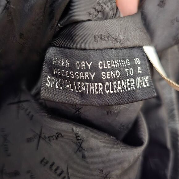 Maxima WILSON Womens Black Leather Jacket Classic Blazer Style Small 90s Gothic - Picture 6 of 12